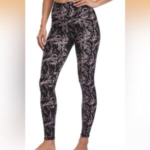 Amazon Black and Pink Abstract Leggings